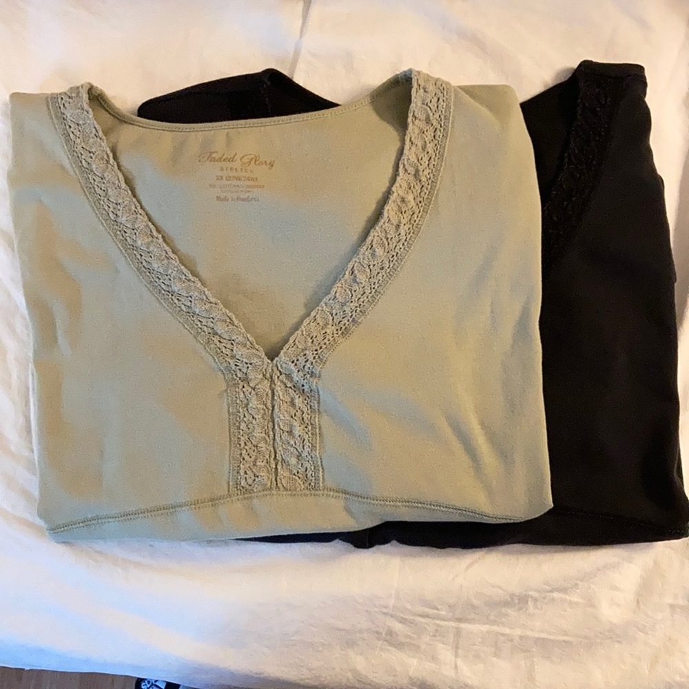 2 Faded Glory Stretch pullover tops 3X 22W / 24W